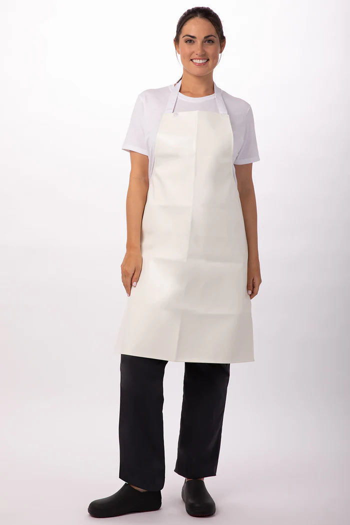 Chef works Short PVC Bib Apron- White