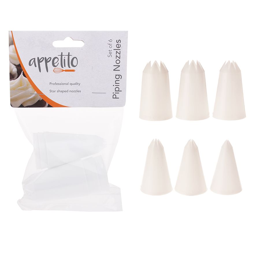 APPETITO STAR PLASTIC PIPING NOZZLES SET 6