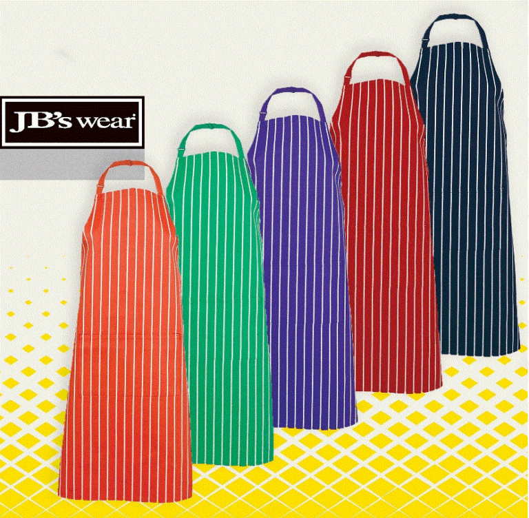 BIB STRIPED APRON WITH POCKET