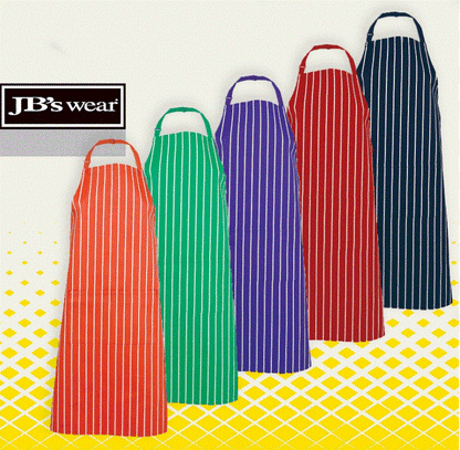 BIB STRIPED APRON WITH POCKET
