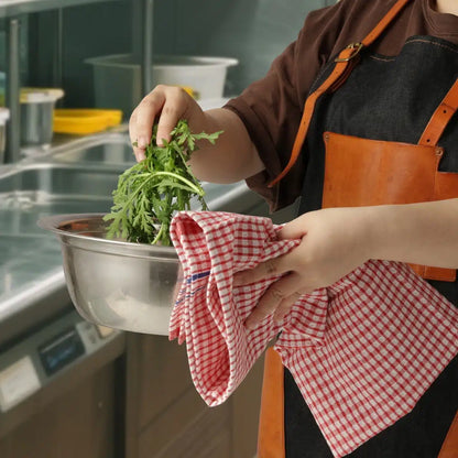 Tea towel Cheq in Blue, Reb and Green